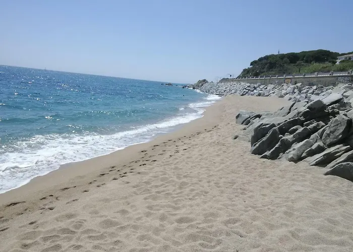 White Stones Beach In Sant Pol De Mar